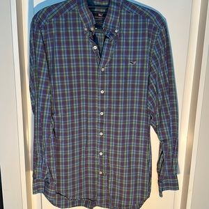 Vineyard Vines | Men’s Medium (M) Whale Shirt | Slim Fit | Purple, Green, & Blue